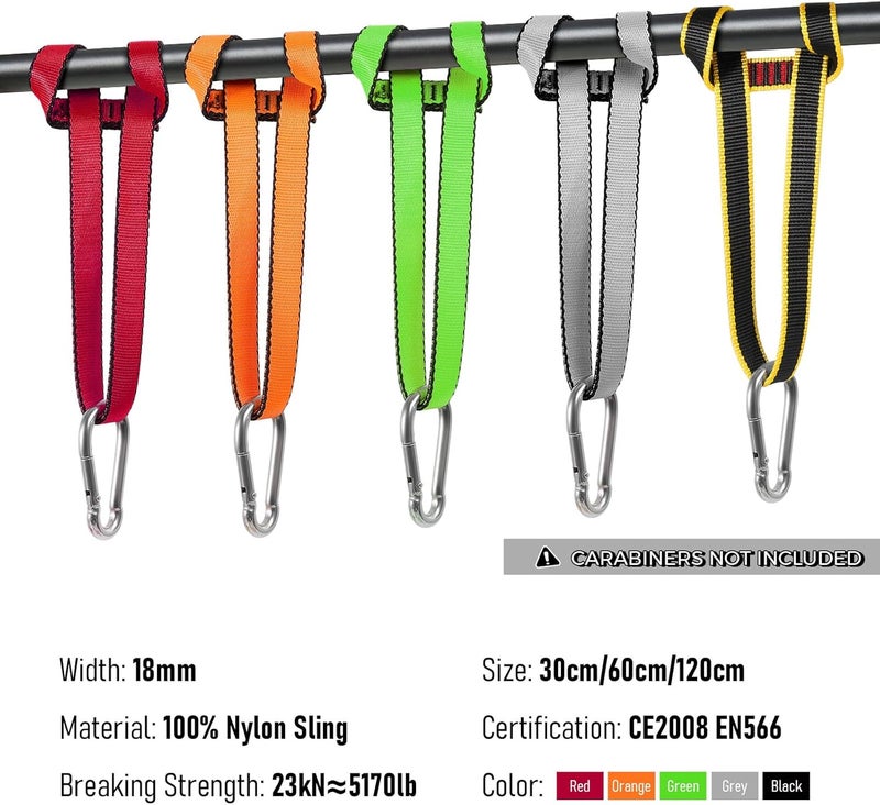 KINGTLE 18MM Nylon Climbing Sling Runner - 23KN CE2008/EN566 Certified Webbing Straps for Rock Climbing, Rappelling, Hammock Rigging & Yoga Swing - Image 3